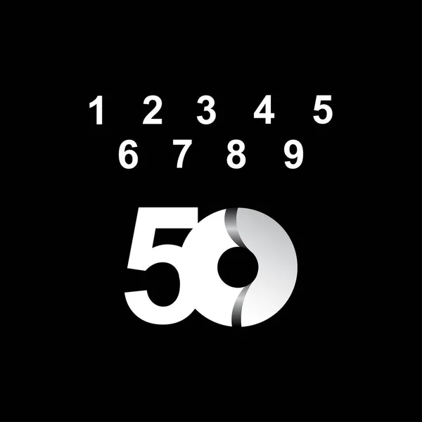 50周年記念ホワイトサークルベクトルテンプレートデザインイラスト — ストックベクタ
