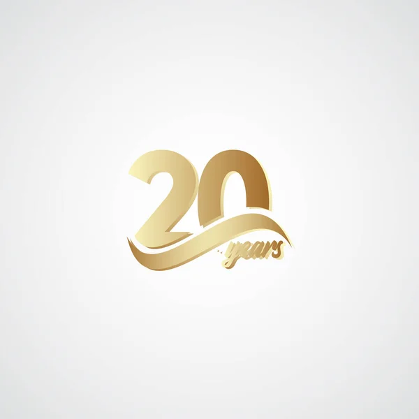Jaar Jubileum Viering Elegante Gouden Logo Vector Template Ontwerp Illustratie — Stockvector