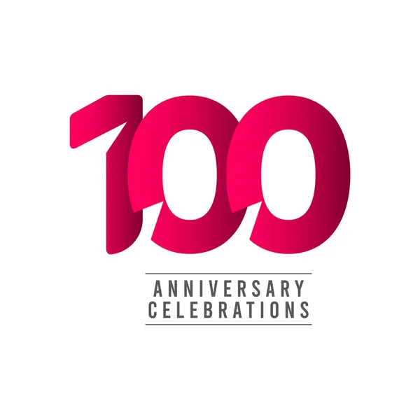 100 Años Celebración Del Aniversario Vector Template Design Illustration — Archivo Imágenes Vectoriales