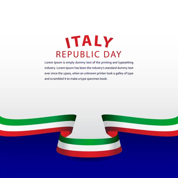 Feliz Italia Celebración Del Día República Vector Template Design Illustration — Vector de stock