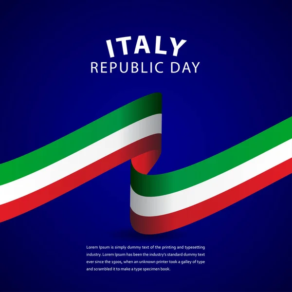 Feliz Italia Celebración Del Día República Vector Template Design Illustration — Vector de stock