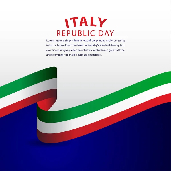 Feliz Italia Celebración Del Día República Vector Template Design Illustration — Vector de stock