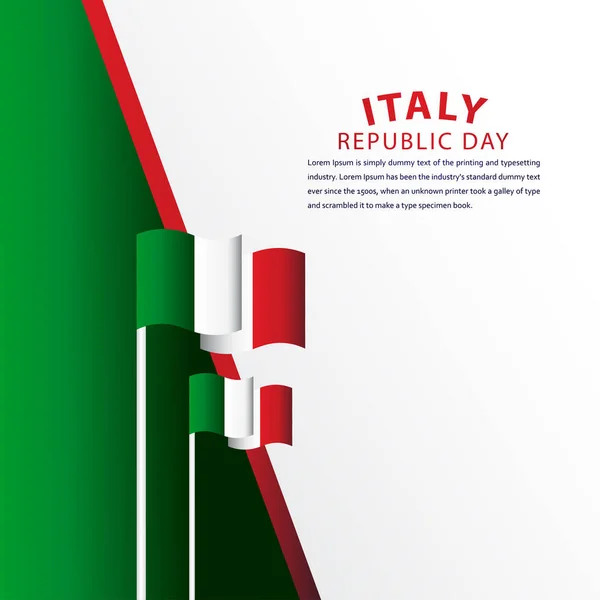 Gelukkige Italië Dag Van Viering Vector Template Ontwerp Illustratie — Stockvector