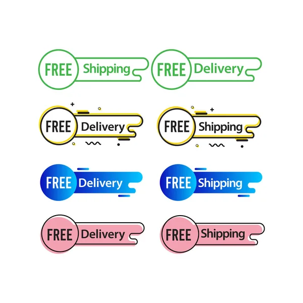 Free Delivery Free Shipping Tag Label Vector Template Design Illustration — Stock Vector
