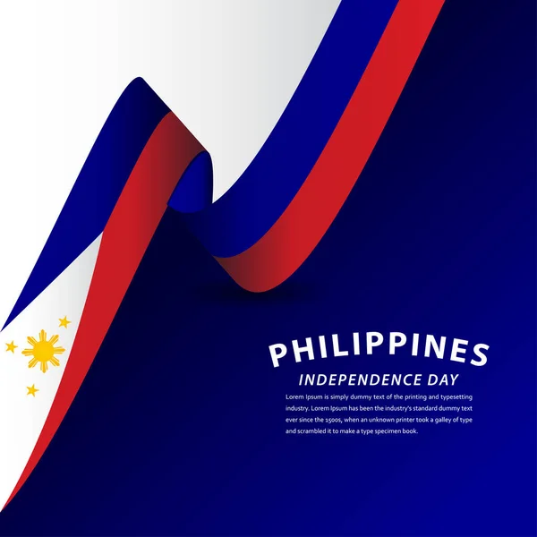 Feliz Día Independencia Filipinas Celebración Vector Template Design Illustration — Archivo Imágenes Vectoriales