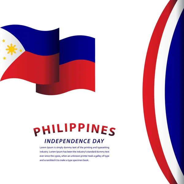 Feliz Día Independencia Filipinas Celebración Vector Template Design Illustration — Archivo Imágenes Vectoriales