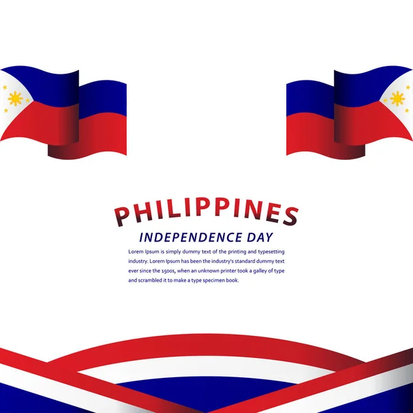 Happy Philippines Independence Day Celebration Vector Template Design Illustration — Stock Vector