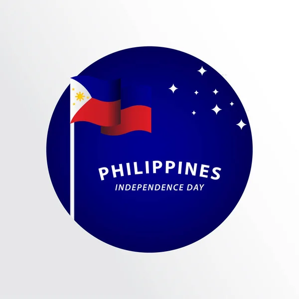 Feliz Día Independencia Filipinas Celebración Vector Template Design Illustration — Archivo Imágenes Vectoriales