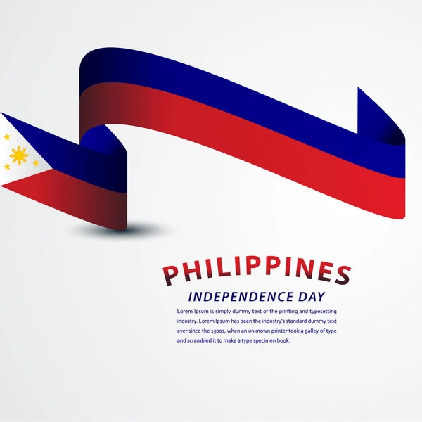 Feliz Día Independencia Filipinas Celebración Vector Template Design Illustration — Archivo Imágenes Vectoriales