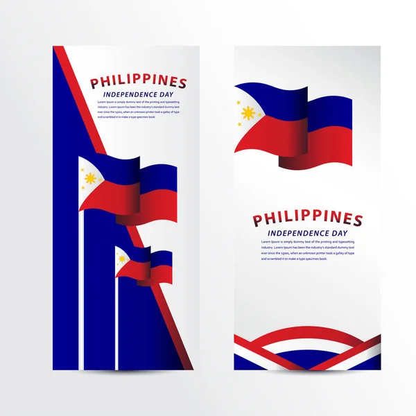 Happy Philippines Independence Day Celebration Vector Template Design Illustration — Stock Vector