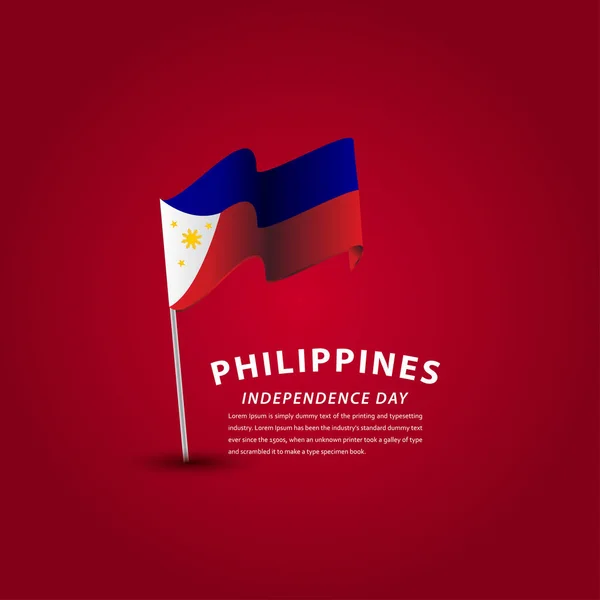 Feliz Día Independencia Filipinas Celebración Vector Template Design Illustration — Archivo Imágenes Vectoriales