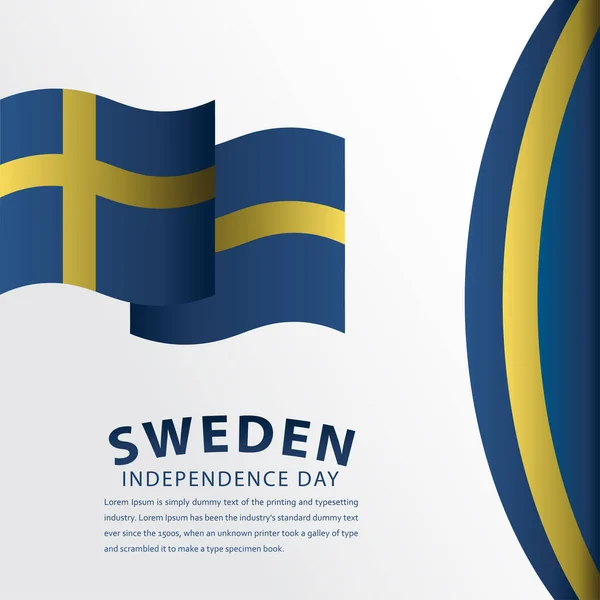 Happy Sweden Independence Day Celebration Vector Template Design Illustration — Stock Vector