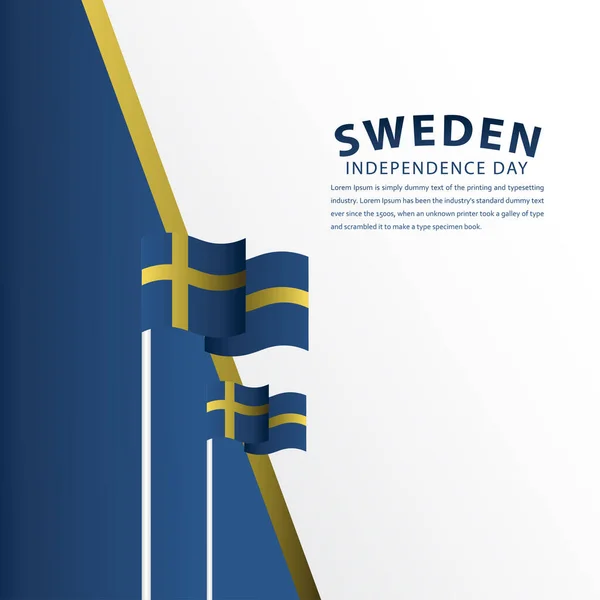 Happy Sweden Independence Day Celebration Modèle Vectoriel Illustration Conception — Image vectorielle