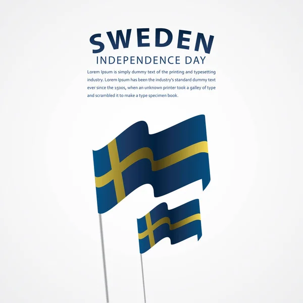 Happy Sweden Independence Day Celebration Modèle Vectoriel Illustration Conception — Image vectorielle