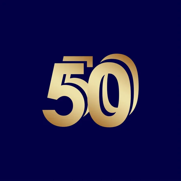 Célébration 50E Anniversaire Modèle Vectoriel Bleu Illustration Conception — Image vectorielle
