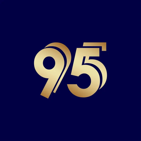 95周年記念ブルーゴールドベクトルテンプレートデザインイラスト — ストックベクタ