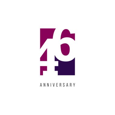 46 Yıl Yıldönümü Kutlama Logosu Şablon Tasarımı Çizimi