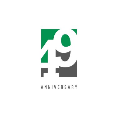 49 Yıl Yıldönümü Kutlama Logosu Şablon Tasarımı Çizimi