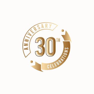 30. Yıldönümü Kutlama Logosu Şablonu Tasarım Çizimi