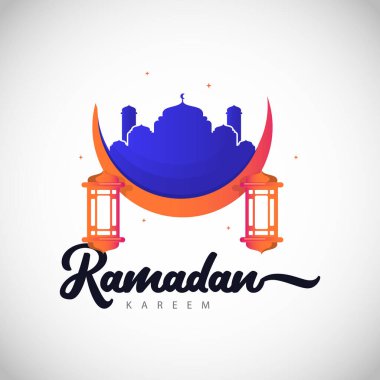 Ramazan Kareem Tam Renkli Logo Şablon Tasarımı Çizimi