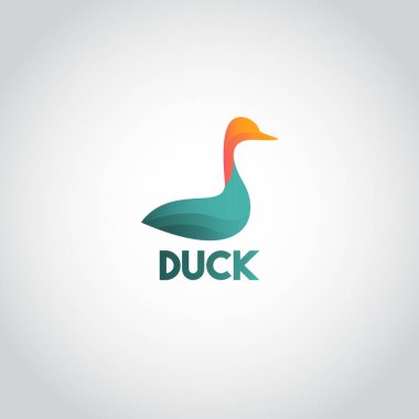 Duck Logo Simgesi Vektör Şablonu Tasarım İllüstrasyonu