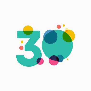 30. Yıldönümü Kutlama Vektör Şablonu Tasarım İllüstrasyonu