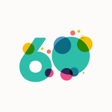 60. Yıldönümü Kutlama Vektör Şablonu Tasarım İllüstrasyonu
