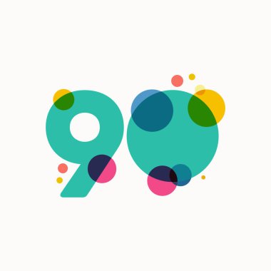90. Yıldönümü Kutlama Vektör Şablonu Tasarım İllüstrasyonu