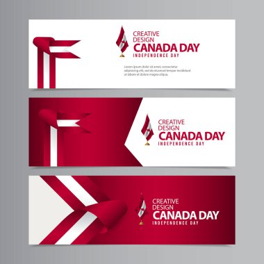 Kanada Bağımsızlık Günü 'nüz kutlu olsun Yaratıcı Pazar Vektörü Şablon Tasarım İllüstrasyonu