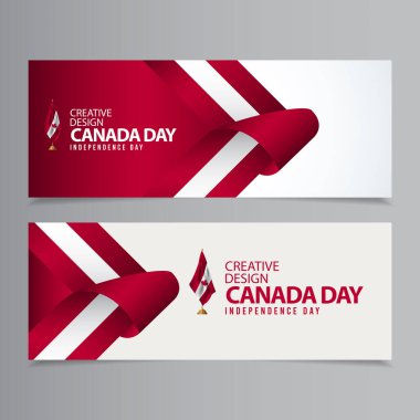 Kanada Bağımsızlık Günü 'nüz kutlu olsun Yaratıcı Pazar Vektörü Şablon Tasarım İllüstrasyonu