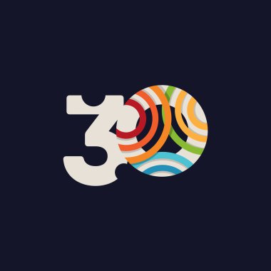30. Yıldönümü Kutlama Vektör Şablonu Tasarım İllüstrasyonu