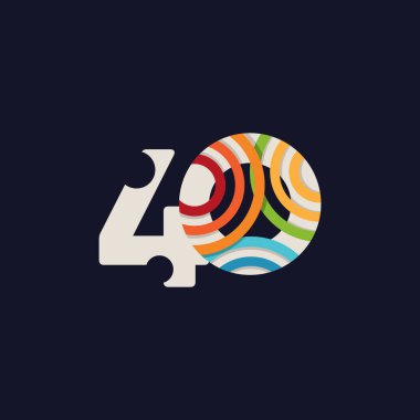 40. yıl dönümü kutlama Vektör Şablonu Tasarım İllüstrasyonu