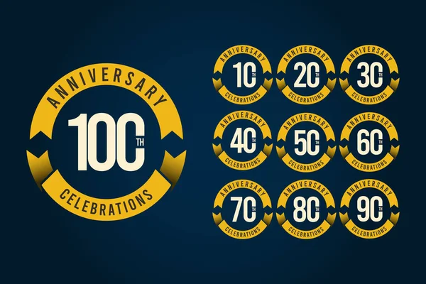 100 Años Aniversario Celebración Logo Vector Plantilla Diseño Ilustración — Vector de stock