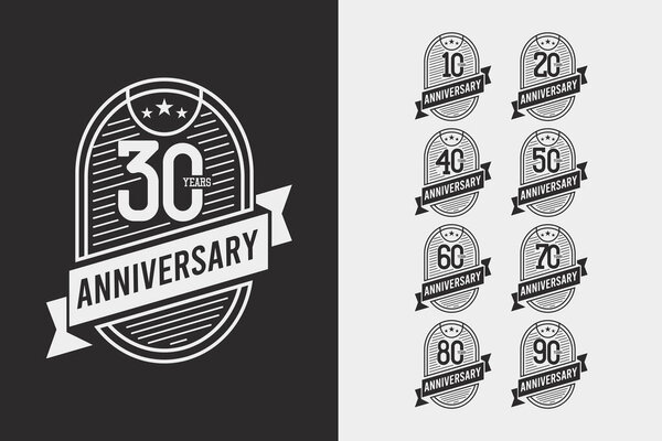 Иллюстрация векторного шаблона логотипа к 30-летию со дня рождения
