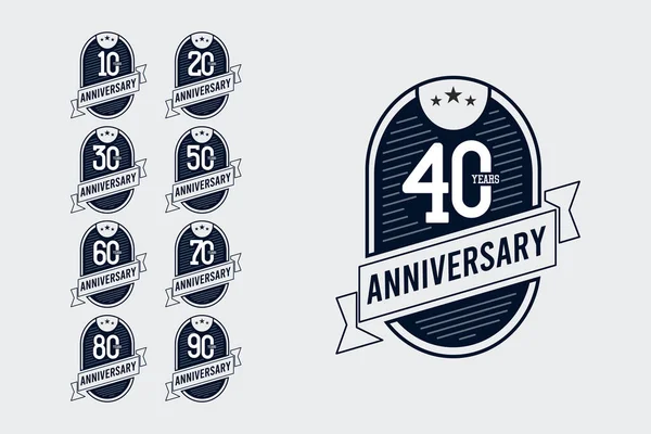 Años Aniversario Celebración Logo Vector Plantilla Diseño Ilustración — Vector de stock