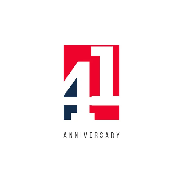 41 Years Anniversary Celebration Logo Vector Template Design Illustration