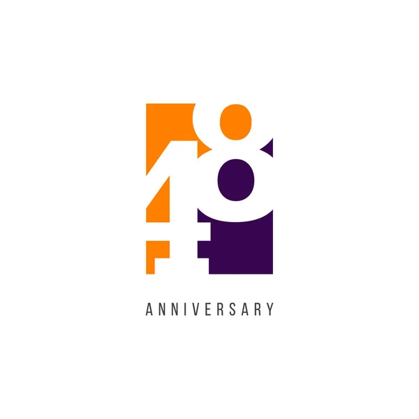 48 Years Anniversary Celebration Logo Vector Template Design Illustration