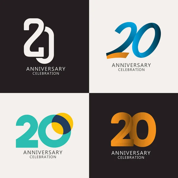 Años Celebración Aniversario Compilación Logo Vector Plantilla Diseño Ilustración — Vector de stock