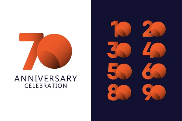 Years Anniversary Celebration Orange Logo Vector Template Design Illustration — Stock Vector