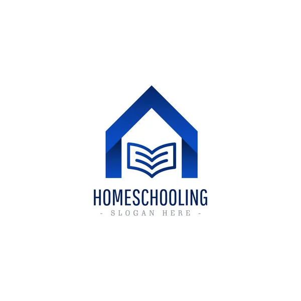 Home Schooling Logo Icon Vector Template Design Illustration — Stockový vektor