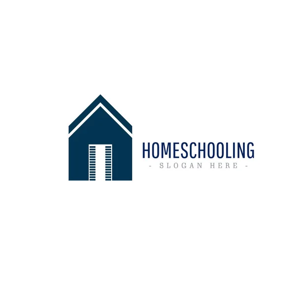 Home Schooling Logo Icon Vector Template Design Illustration — Stockový vektor