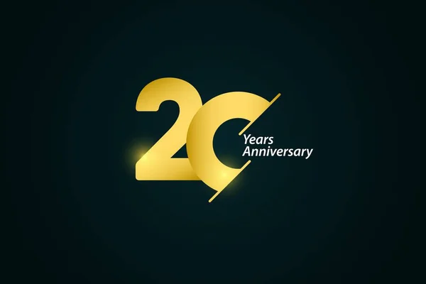 Anos Aniversário Celebração Ouro Logo Vector Template Design Ilustração — Vetor de Stock