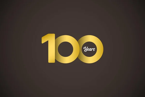 100 Χρόνια Επέτειος Εορτασμός Χρυσό Διάνυσμα Εικονογράφηση Πρότυπο — Διανυσματικό Αρχείο