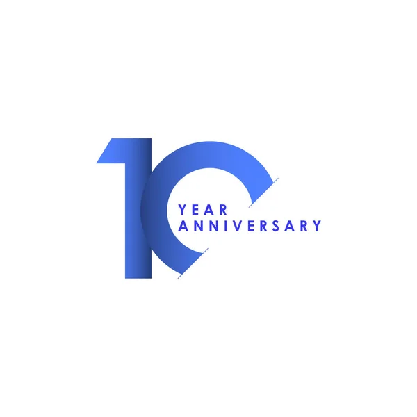 Years Anniversary Celebration Blue Gradient Vector Template Design Illustration — Stock Vector