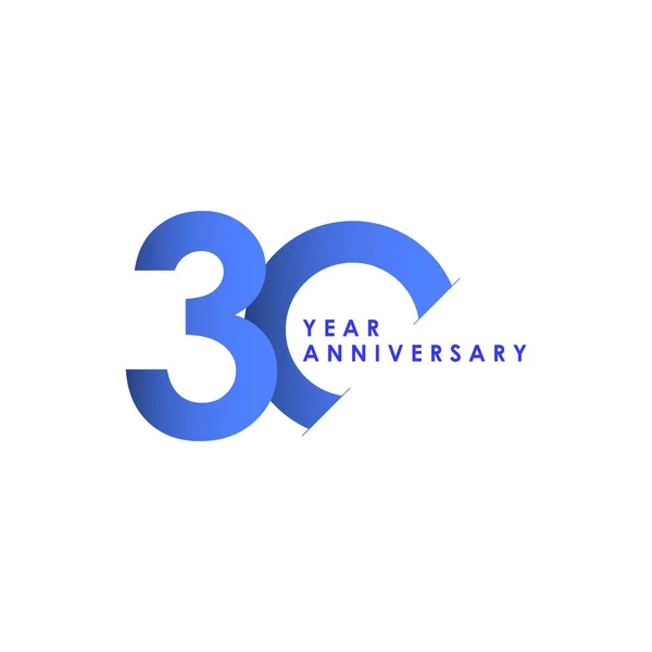 Años Celebración Del Aniversario Gradiente Azul Vector Plantilla Diseño Ilustración — Vector de stock