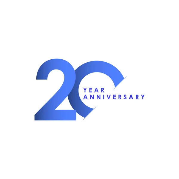 Years Anniversary Celebration Blue Gradient Vector Template Design Illustration — Stockový vektor