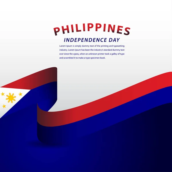 Happy Philippines Independence Day Celebration Vector Template Design Illustration — Stock Vector