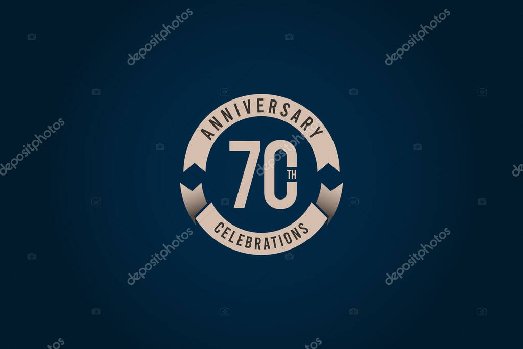 70 Years Anniversary Celebration Logo Vector Template Design Illustration