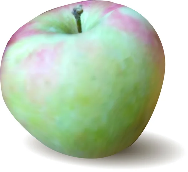 Appel Vector Beeld Realistisch Mesh Gradiënt Schilderstuk Fruit Oogst Herfst — Stockvector