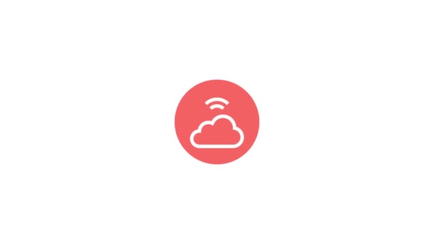 Icono Animación Nube Aislado Sobre Fondo Blanco — Vídeos de Stock